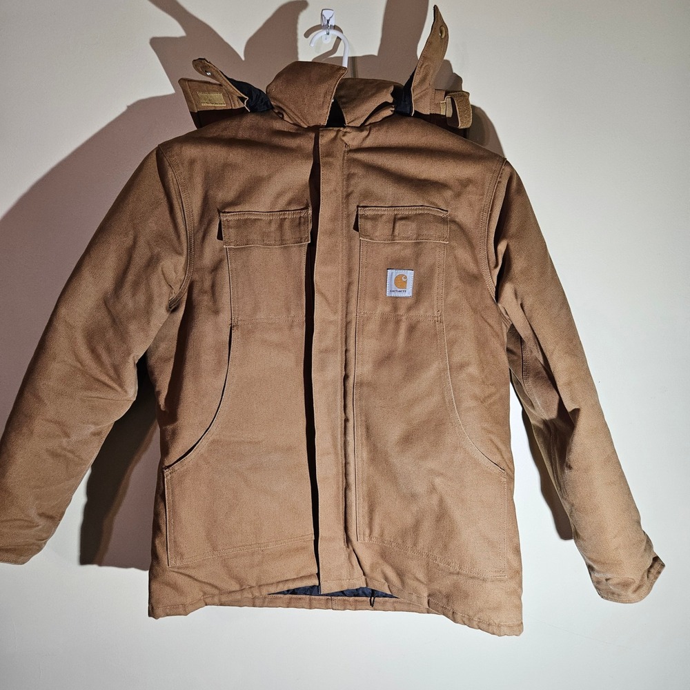 Carhartt C03 BRN Arctic Quilt Lined Duck Traditional Coat Brown Mens 46 Regular